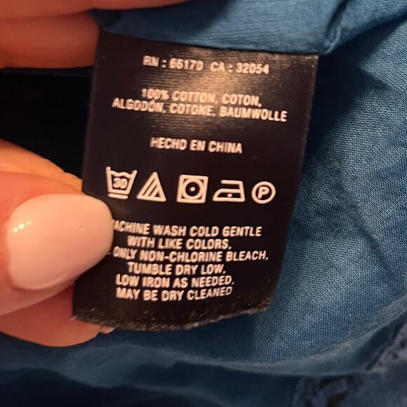 Anthropologie HD in Paris Blue Acropora Coral Print Fit and Flare Dress Size 00 - Picture 9 of 12